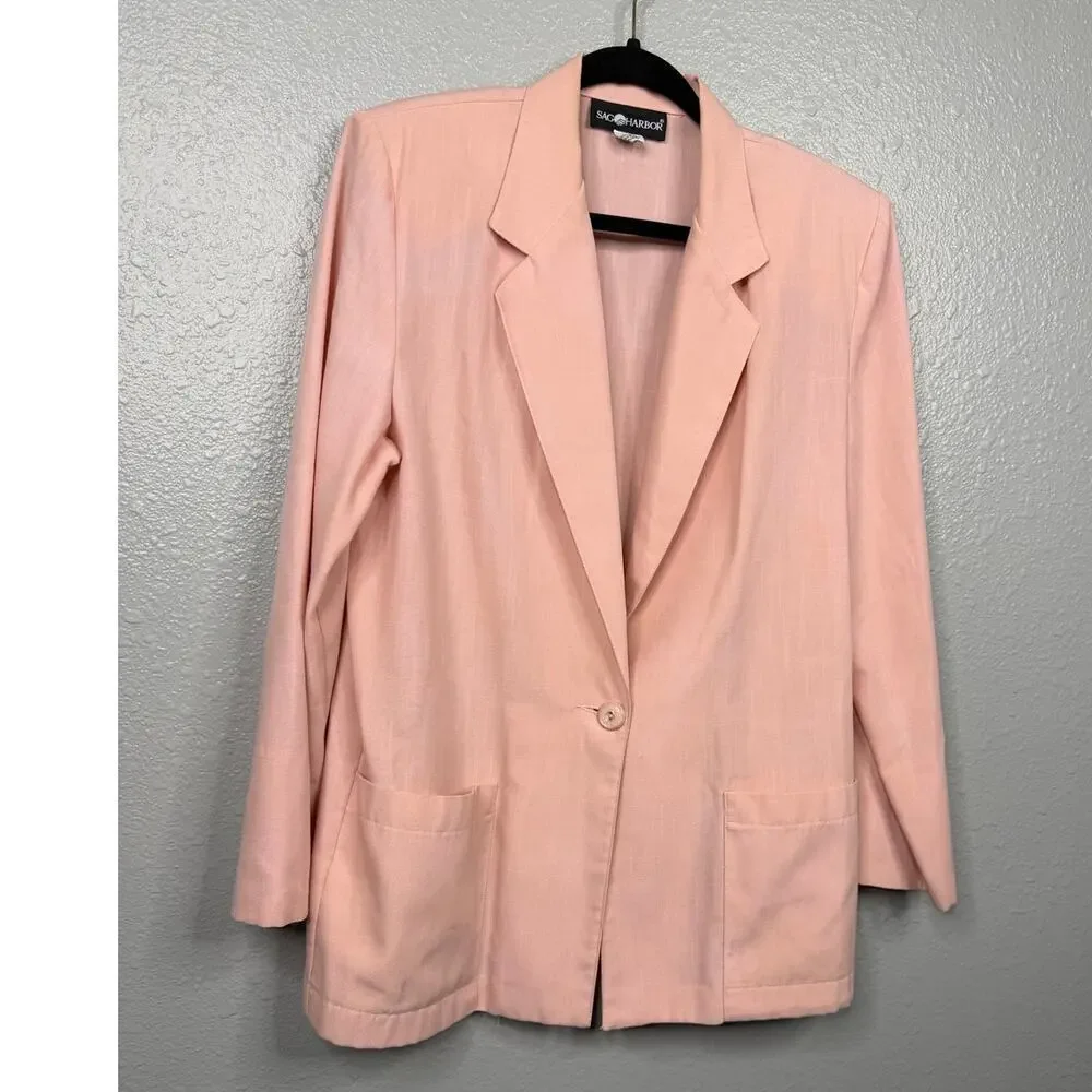 Sag Harbor Women’s Vintage Classic Look Pink Blazer / Size-12 - Picture 3 of 12